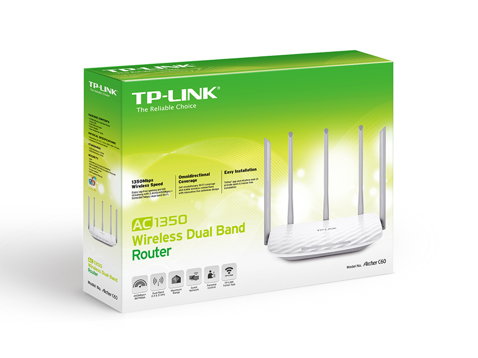 Router TP-Link Archer C60 AC1350 Wireless Dual Band 4